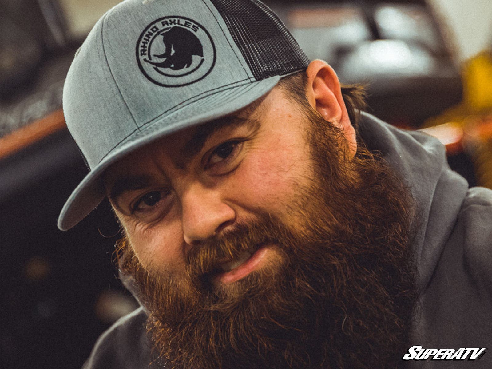 Gray and Black Rhino Axles Trucker Hat - Image 5