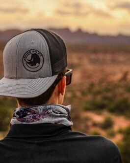 Gray and Black Rhino Axles Trucker Hat
