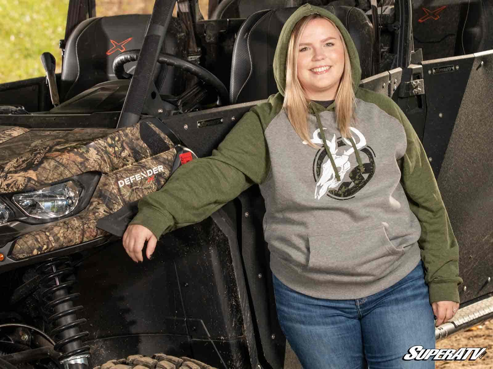 SuperATV Green and Gray Skull Hoodie - Image 5