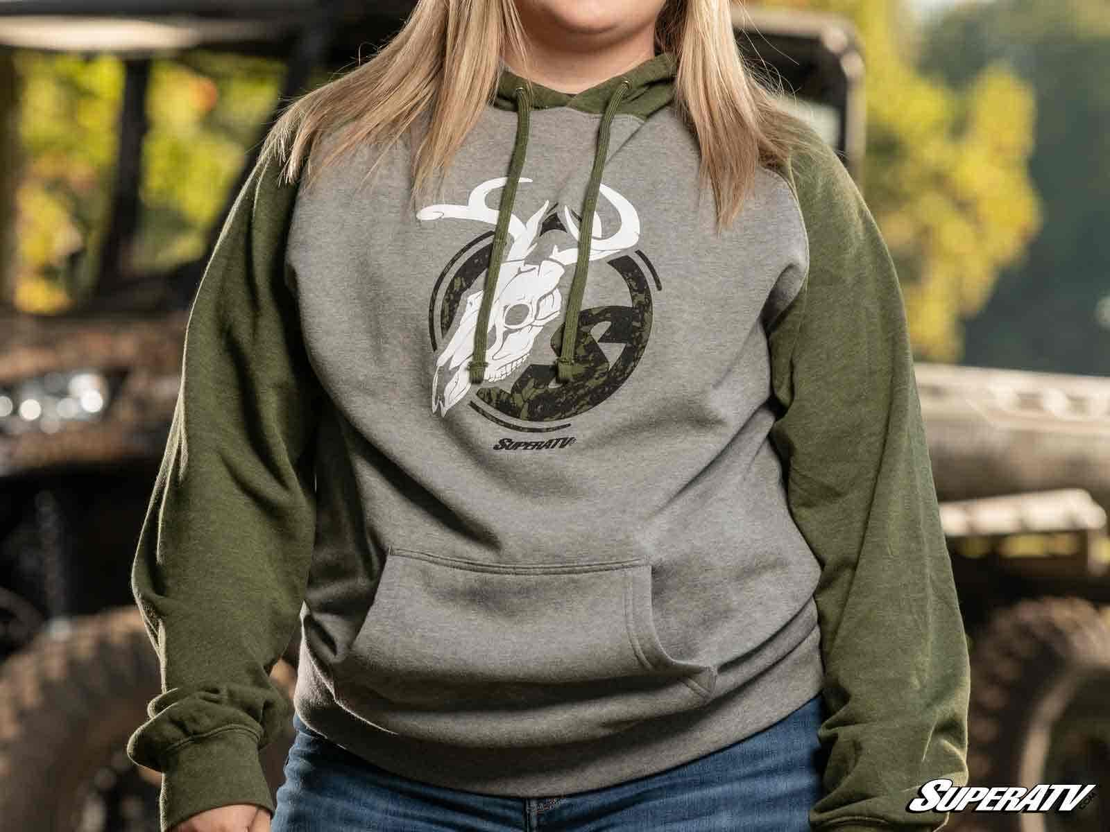 SuperATV Green and Gray Skull Hoodie - Image 6