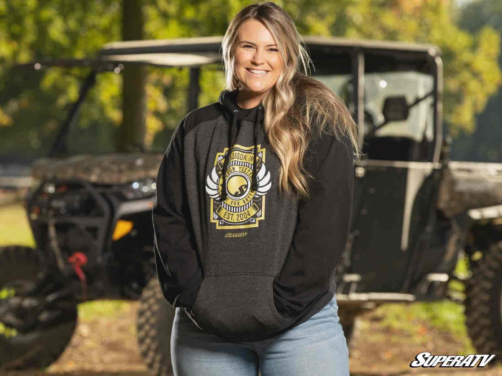 SuperATV Black Built for Battle Hoodie - Image 3