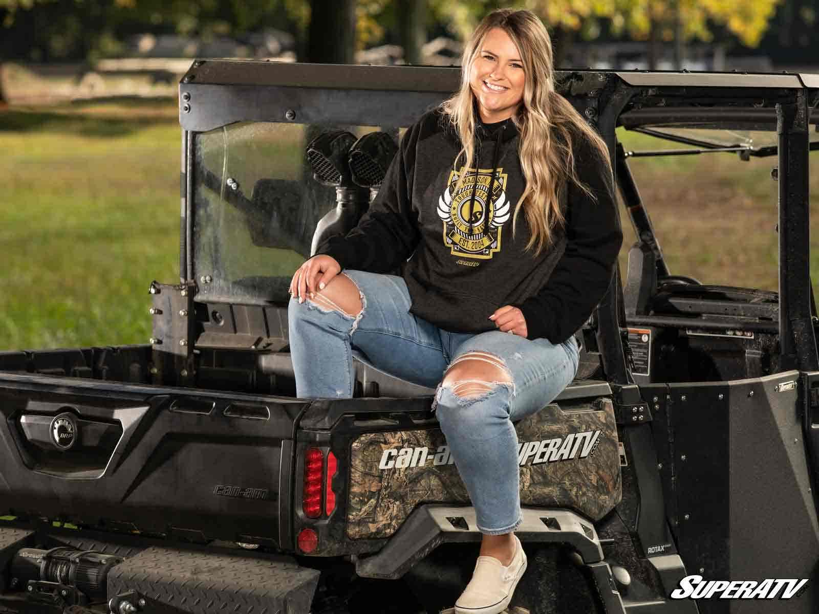 SuperATV Black Built for Battle Hoodie - Image 5