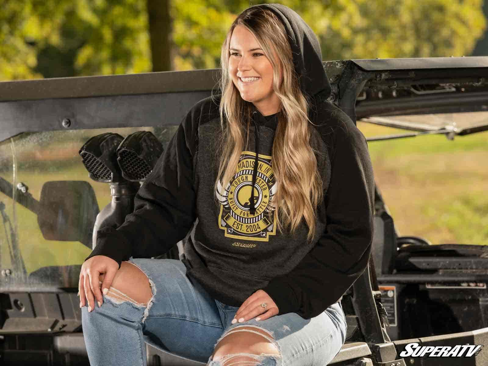 SuperATV Black Built for Battle Hoodie - Image 6