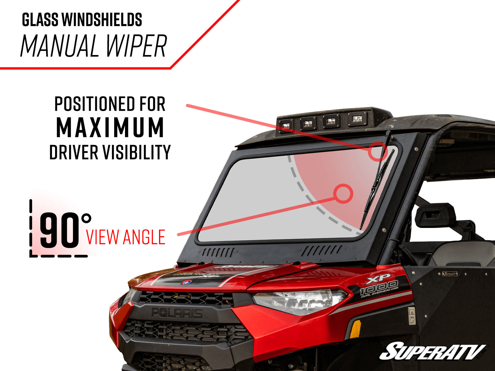 Polaris Ranger XP Kinetic Glass Windshield - Image 9