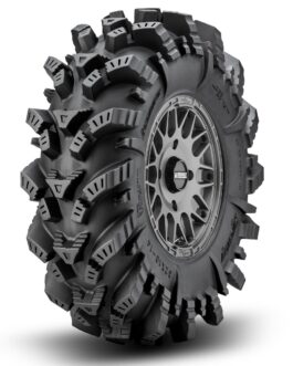 Intimidator Tires 34x10x15 on 15" Matte Titanium Hellfire Wheels 5/4.5 Pattern