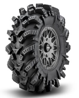 Intimidator Tires 34x10x15 on 15" Matte Titanium Hellfire Wheels 4/156 Pattern