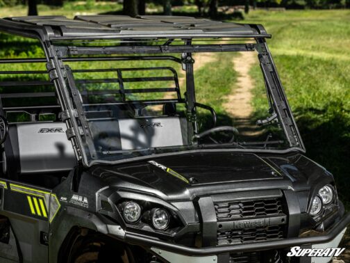 Kawasaki Mule Pro Scratch Resistant Flip Windshield - Image 6