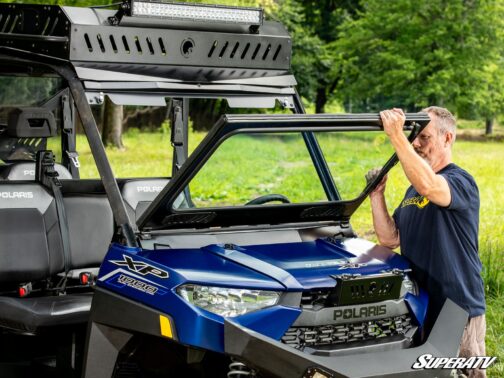 Polaris Ranger XP 1000 Flip Down Glass Windshield - Image 14