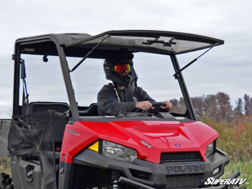 Polaris Ranger Midsize Scratch Resistant Flip Windshield - Image 2