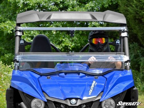 Yamaha Wolverine Scratch Resistant Flip Windshield - Image 2